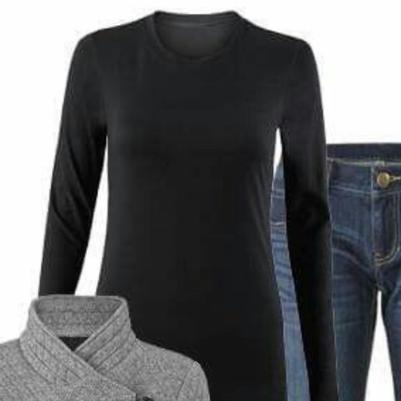 CAbi Tops - CAbi 3059 Black Layering Tee ~ Medium Stretch Top